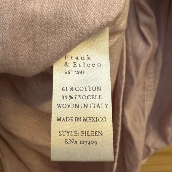 Frank & Eileen Size XL Eileen Mauve Pink Relaxed Button Front Collared Blouse - Picture 12 of 13